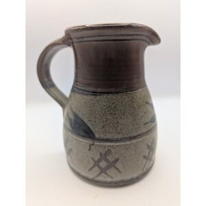 Studio Art Pottery Pitcher Hand Thrown Stoneware Artist Maker Marked